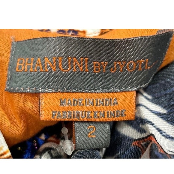 Anthropologie Bhanuni by Jyoti V-Neck Maxi Dress Boho Festival Size 2 NWT - Picture 7 of 12